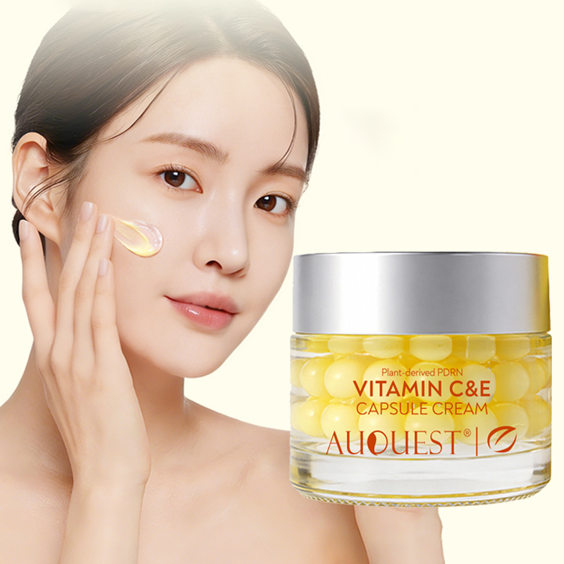 Vitamin C Serum - AUQUEST วิตามิน C&E แคปซูลครีม ครีมบำรุงผิวหน้าจากสารสกัดจากพืช ให้ความชุ่มชื้นล้ำลึก