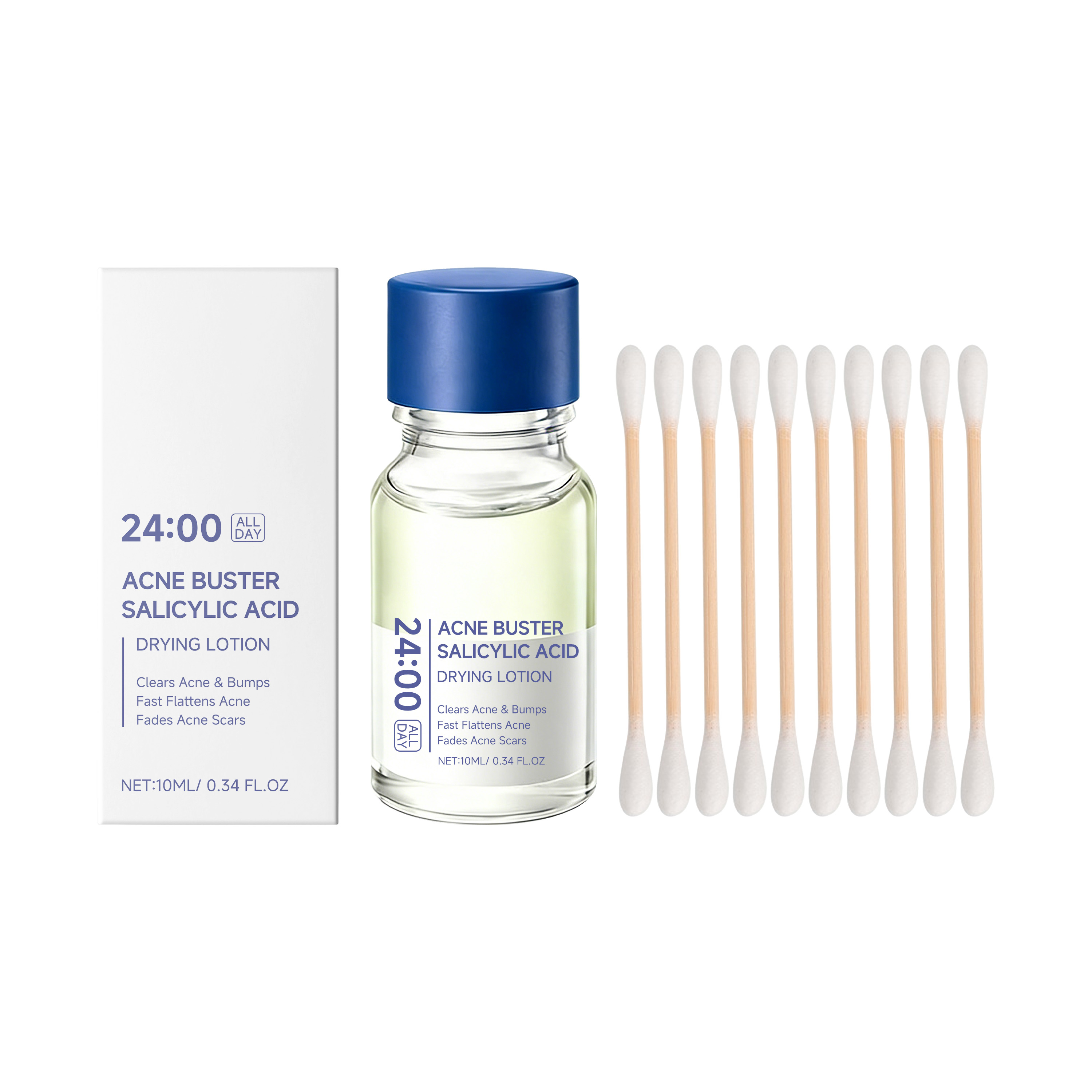 Face Moisturizer - โลชั่นบำรุงผิวหน้าด้วยกรดซาลิไซลิกพร้อมสำลี– ลดสิวและรอยสิว ลดรอยแผลเป็นจากสิว ลดรูขุมขน ฟื้นฟูผิว