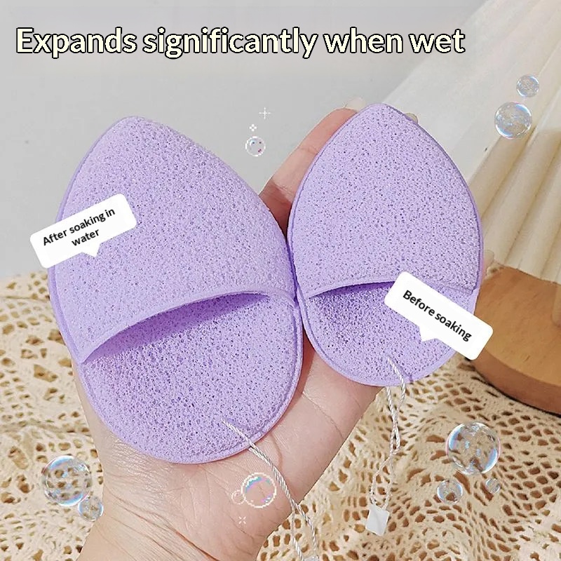 Cleanser Face - ฟองน้ำล้างหน้าแบบถุงมือ ฟองน้ำนุ่มรูปหยดน้ำ สำหรับทำความสะอาดใบหน้า ล้างมาส์ก ขัดผิว เครื่องมือความงาม
