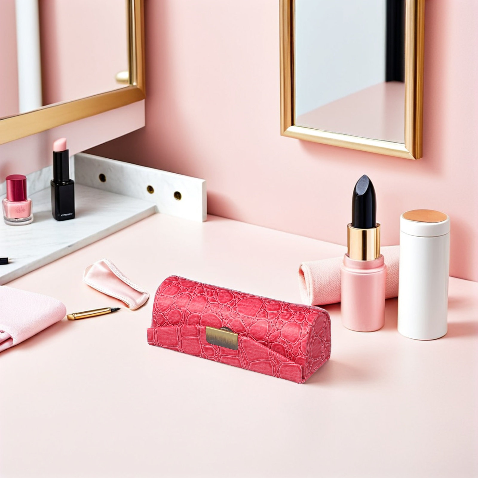 กล่องใส่ลิปสติก PU แบบพกพา ดีไ - Lip Balm บทวิจารณ์และราคา