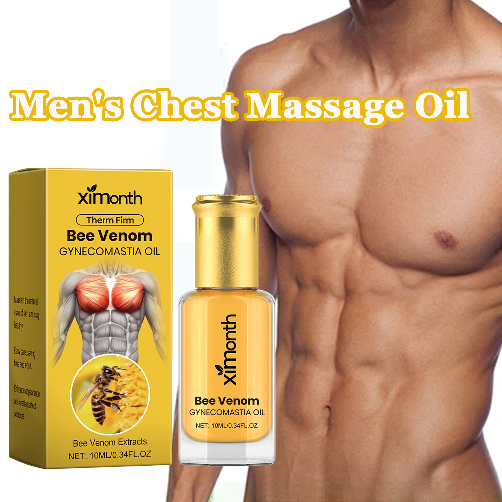 Bee Venom ผู้ชายหน้าอกนวดน้ําม - Skincare China บทวิจารณ์และราคา
