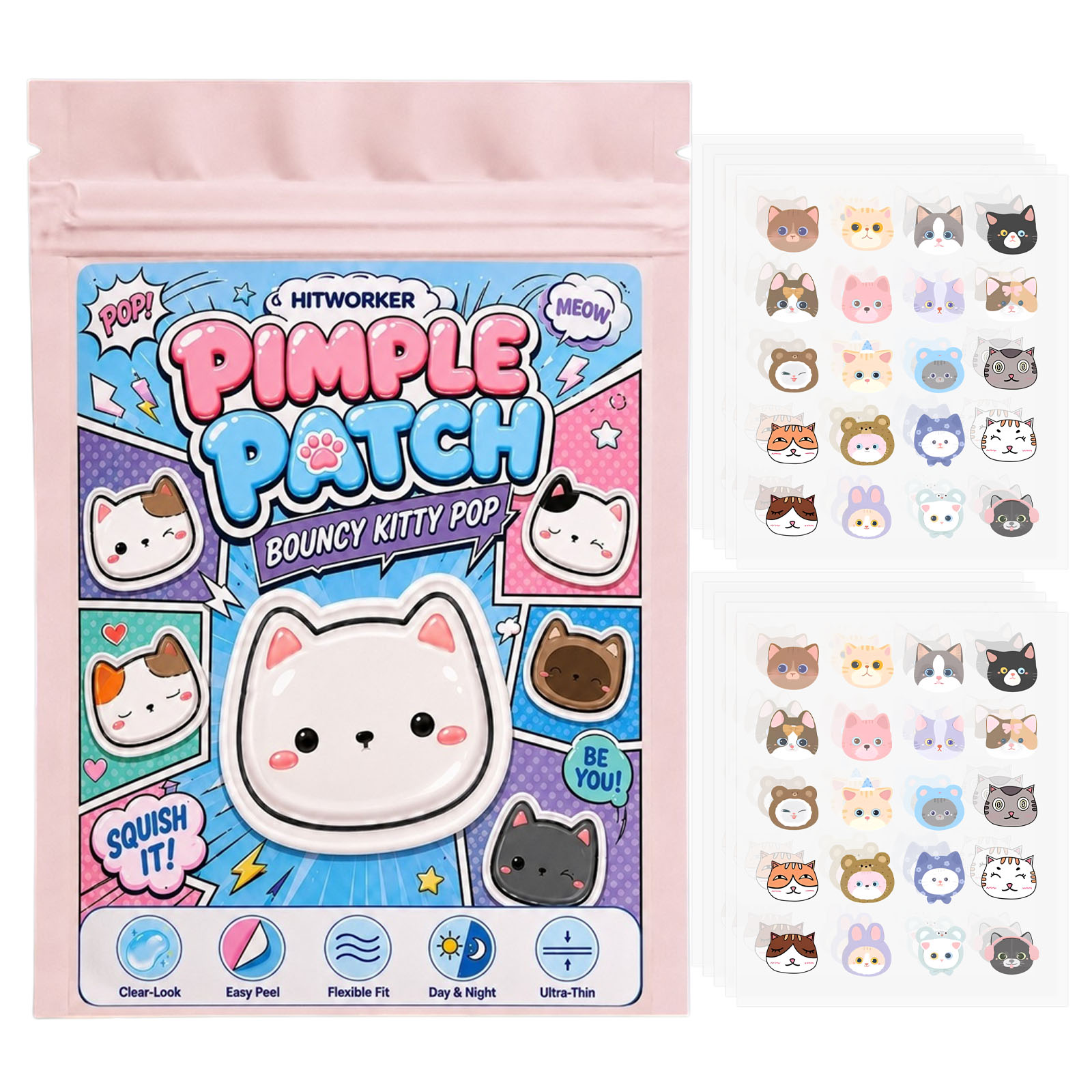 แผ่นปิดสิวรูปแมวน่ารัก 100 ชิ้ - Night Cream บทวิจารณ์และราคา