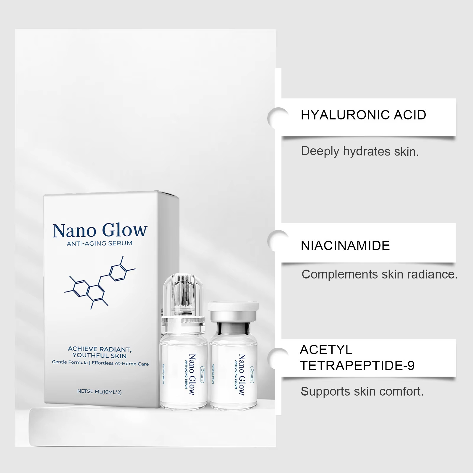 2*10ML ชุดเซรั่มไฮยาลูรอนิกแอซ - Face Moisturizer บทวิจารณ์และราคา